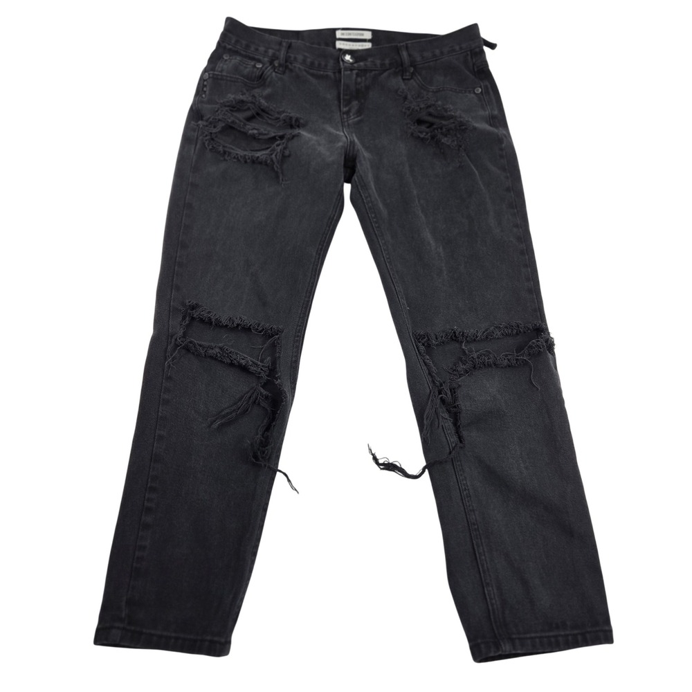 One Teaspoon‎ Distressed Black Denim Jeans Ripped Destroyed Style Size 29 Grunge